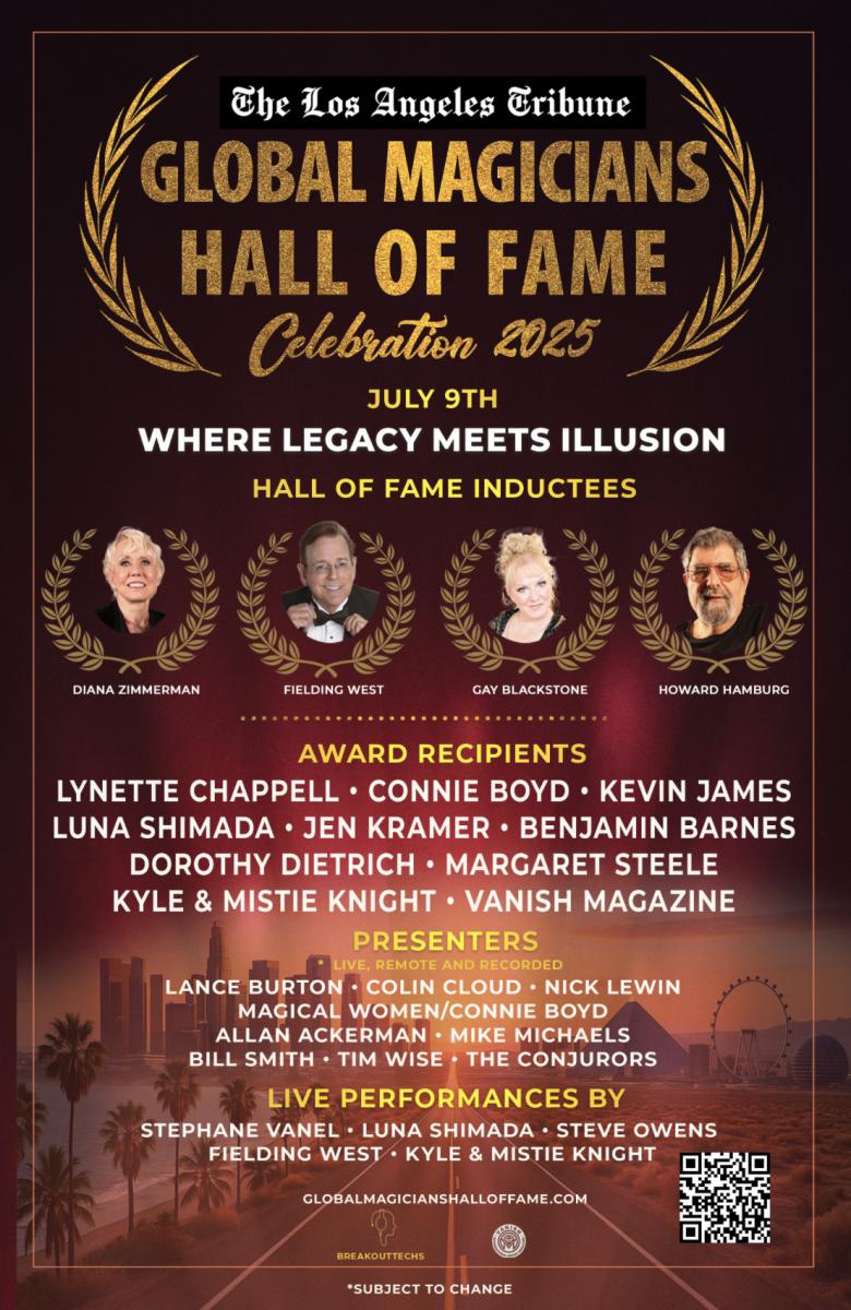 Los Angeles Tribune Global Magicians Hall of Fame Announces Full Lineup of Honorees, Performers, and Presenters