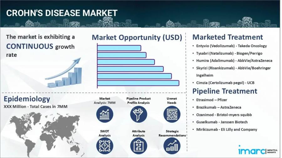 Crohn’s Disease Market Size in the 7MM Expected to Reach USD 12,052.2 Million by 2035