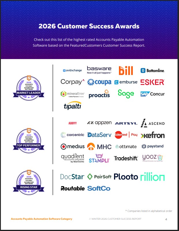 The Top Accounts Payable Automation Software According to the FeaturedCustomers Winter 2026 Customer Success Report