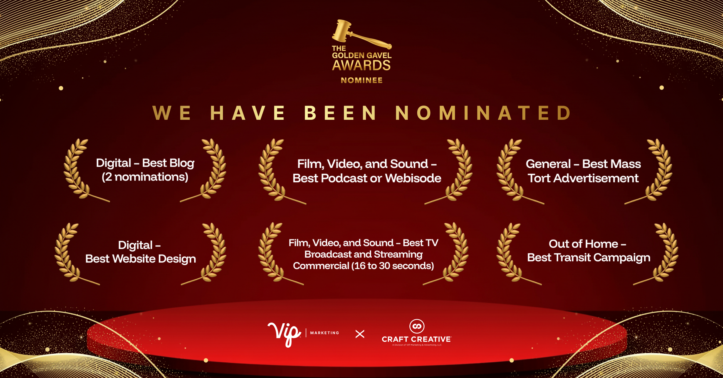 Craft Creative Earns Six Golden Gavel Nominations for Premium Video Storytelling