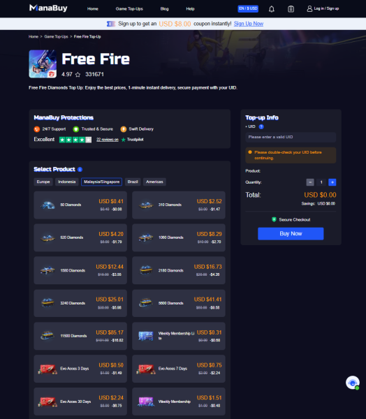 ManaBuy 2026 Platform Update Enhances the Free Fire Top Up Experience for Players Worldwide