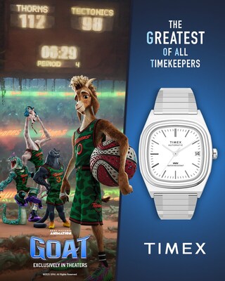 TIMEX COLLABORATES WITH SONY PICTURES ANIMATION’S “GOAT” AS OFFICIAL “GREATEST OF ALL TIMEKEEPERS,” REINFORCING THAT GREATNESS ISN’T GIVEN, IT’S EARNED OVER TIME