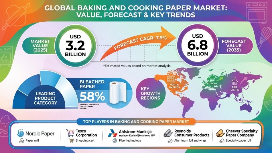 Global Baking and Cooking Paper Market Set to Reach USD 6.8 Billion by 2035 Amid Home Baking Boom and Commercial Bakery Expansion